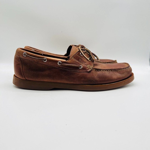 Bass Other - Bass Seafarer Boat Shoes Mens 12 Brown Brown 2-Eye Lace Up Moccasin Casual